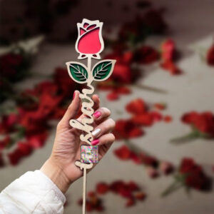 Craft Village Personalised Name Wooden Rose/Valentine's Gift
