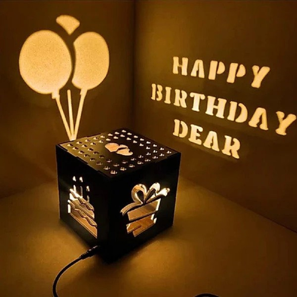 Customized Couple Name Wooden Square Shadow Box - Image 3