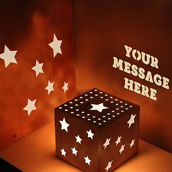 Customized Couple Name Wooden Square Shadow Box - Image 4