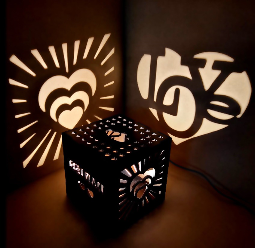 Customized Couple Name Wooden Square Shadow Box - Image 5