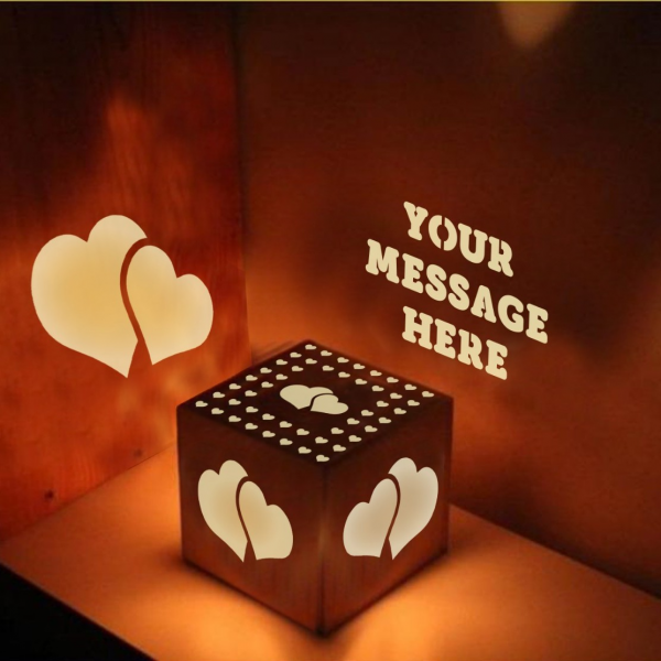 Customized Couple Name Wooden Square Shadow Box - Image 6