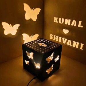 Customized Couple Name Wooden Square Shadow Box